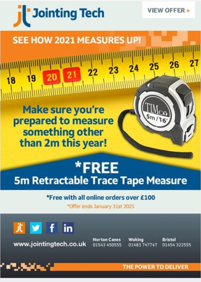 Free Tape Measure with Online Orders Over £100!