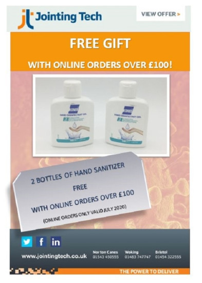 FREE Hand Sanitiser with Online Orders!
