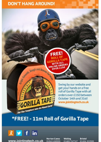 Our Free Gorilla Tape Offer Won’t Hang Around!