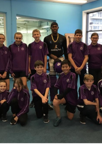 Worthing High School pupils meet Jofra Archer as part of Cricket Academy visit to SCCC