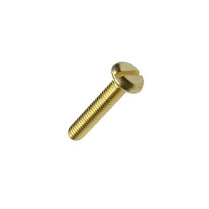 Brass Pan Head Slotted Screw - Machine Thread