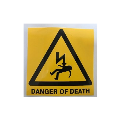 Danger of Death Label (Adhesive)