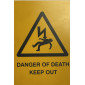 Danger of Death Sign Rigid Adhesive